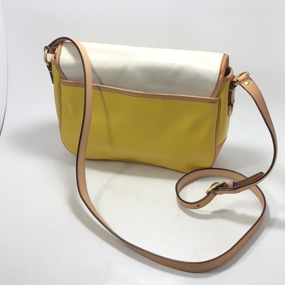 COACH Park Colorblock Yellow and White Leather Crossbody Messenger Bag - Picture 5 of 14